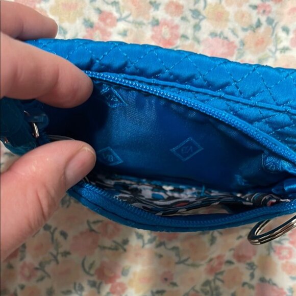 Vera Bradley Quilted Blue Keychain Pouch - Picture 3 of 3